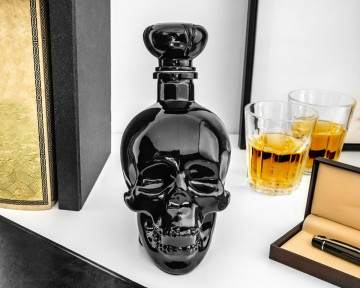 Sticla Decantor Whiskey Craniu Black