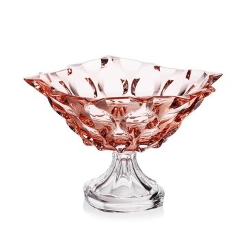 Cristal Bohemia - Fructiera cu picior 30 cm Zefir Roz