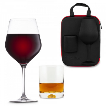 Set de pahar urias de vin si pahar shot in carcasa Elegance