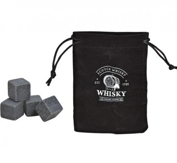 Set de Whisky cu pahar, cuburi de racire din granit, cleste, coaster ardezie, in cutie de lemn de pin - Img 7