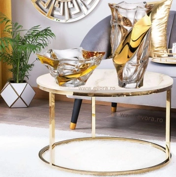 Cadou De Lux Cristal Bohemia - Set Vaza si platou pentru fructe colectia Elisee Aurora