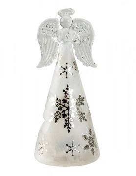 Decor Craciun - Inger de sticla cu lumina LED 16 cm - Img 2