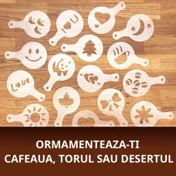 Set 16 sabloane pentru decor cafea capuccino sau ciocolata calda - Img 4