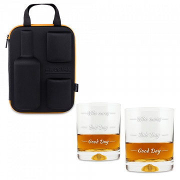 Set doua pahare Moods de Whisky cu loc pentru sticla de Whisky in carcasa Elegance