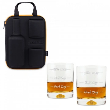 Set doua pahare Moods de Whisky cu loc pentru sticla de Whisky in carcasa Elegance