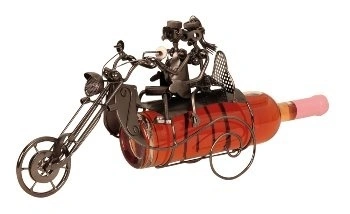 Suport metalic pentru sticla de vin Cuplu pe Motocicleta
