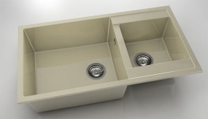Chiuveta FAT cu doua cuve 90x49x21 Marmura compozita - Img 18