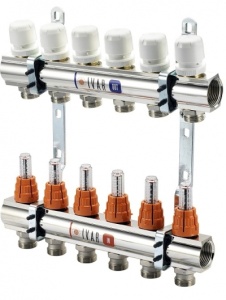 Set distribuitor IVAR TUR/RETUR 1"x EK-11 cai cu debimetru