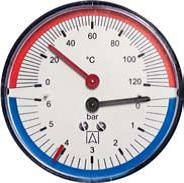 Termomanometru Axial TM80 0-6 bar cu ventil automat de inchidere