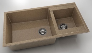 Chiuveta FAT cu doua cuve 95x49x21 Granixit - Img 12