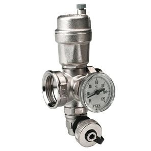 Teu distribuitor cu robinet golire + aerisitor automat + termometru