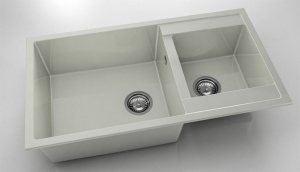 Chiuveta FAT cu doua cuve 90x49x21 Marmura compozita - Img 19