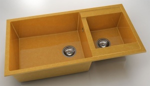 Chiuveta FAT cu doua cuve 95x49x21 Granixit - Img 6