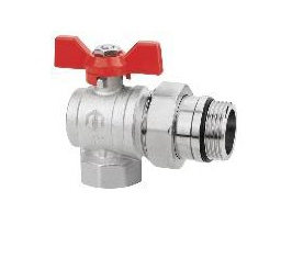 Robinet sferic de izolare COT Dn 25 cu niplu inclus cu maner rosu (tur) 1"FI x 1"FE