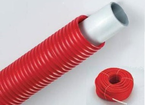 Teava Tiemme cu bariera de oxigen 16 X 2.0 colac 100 m, in teaca ondulata rosie cu Øext 24.5 mm