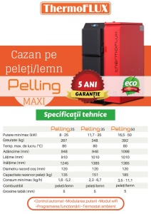 Cazan pe peleti sau lemn ThermoFLUX Pelling MAXI 50 - 50 kW - Img 2