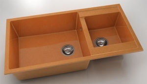 Chiuveta FAT cu doua cuve 95x49x21 Granixit - Img 10