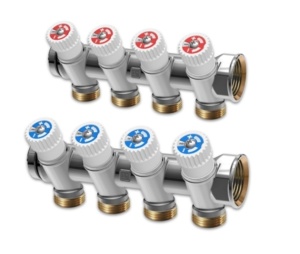 Distribuitor IVAR unghi cu robinet 3/4" x EK 2 CAI
