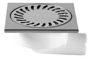 Sifon pardoseala iesire orizontala D50 H95 cu gratar inox 150 x 150