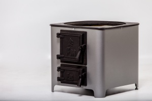 Boiler pe lemne 70 L cu focarul cu usi din tabla economic FM - Img 2