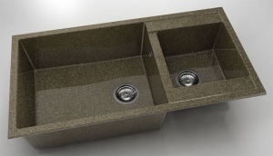 Chiuveta FAT cu doua cuve 95x49x21 Granixit - Img 7