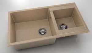 Chiuveta FAT cu doua cuve 90x49x21 Granixit - Img 9