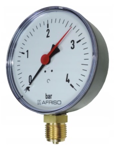 Manometru radial cu tub Bourdon RF100 plastic 0 - 4 bar
