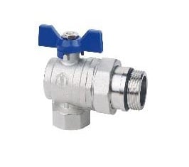 Robinet sferic de izolare COT Dn 25 cu niplu inclus cu maner albastru (retur) 1"FI x 1"FE