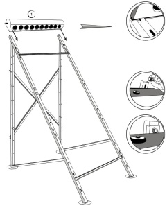 Suport panou solar SP-58 cu 18 tuburi pentru acoperis plan/terasa - Inox