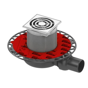 TECEdrainpointS 112 - Set complet de drenaj cu sifon extraplat, membrana antimiros si flansa universala Seal System