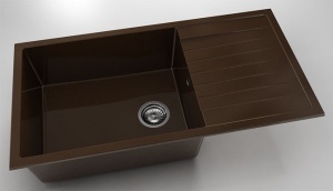 Chiuveta FAT cu blat stang/drept 95x49x21 Marmura compozita - Img 4