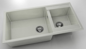 Chiuveta FAT cu doua cuve 95x49x21 Marmura compozita - Img 19