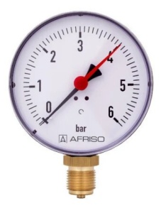 Manometru radial cu tub Bourdon RF100 metalic 0 - 6 bar