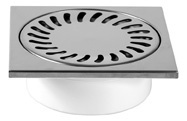 Sifon pardoseala iesire verticala D50 H55 cu gratar plastic 150 x 150