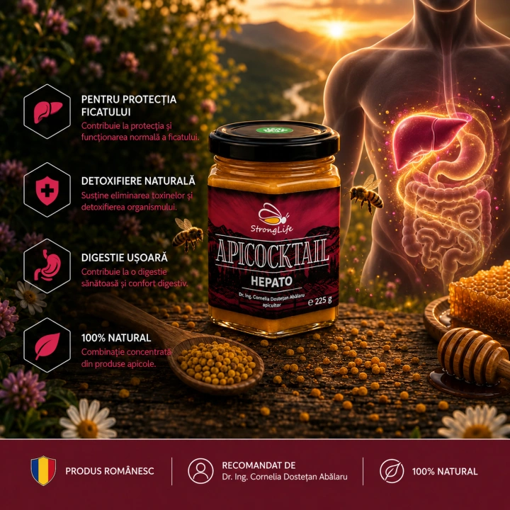 ApiCocktail® Hepato - 225g cocktail apicol pentru protectia si regenerarea celulelor hepatice by Dr. Ing. Cornelia Dostetan Abalaru apicultor - Img 2
