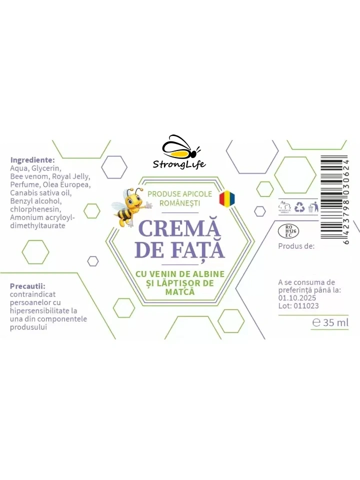 Crema de fata cu venin de albine si laptisor de matca StrongLife - 35g by Dr. Ing. Cornelia Dostetan Abalaru apicultor - Img 5