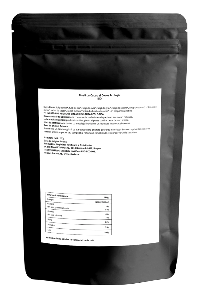 Musli cu Cacao si Cocos Ecologic/BIO 200g - Img 2