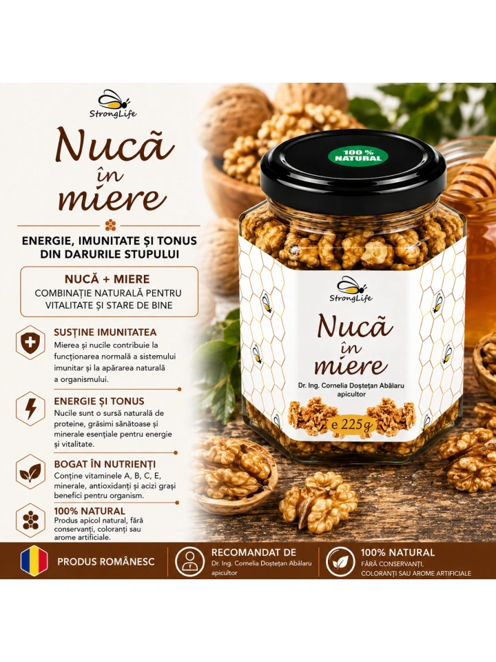 Nuca in miere - 225g by Dr. Ing. Cornelia Dostetan Abalaru apicultor - Img 3