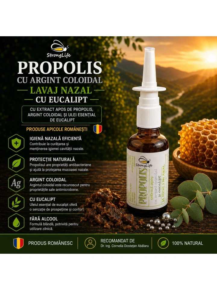Propolis cu argint coloidal si eucalipt - lavaj nazal - 50 ml by Dr. Ing. Cornelia Dostetan Abalaru apicultor - Img 3