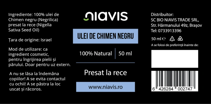 Ulei de Chimen Negru (Negrilica) 50ml - Img 2