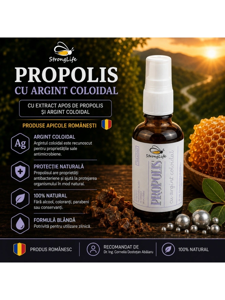 Propolis cu argint coloidal - 50ml by Dr. Ing. Cornelia Dostetan Abalaru apicultor - Img 3