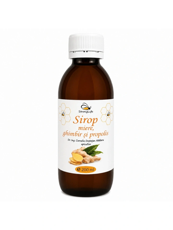 Sirop de ghimbir si propolis cu miere de albine - 200ml by Dr. Ing. Cornelia Dostetan Abalaru apicultor - Img 3