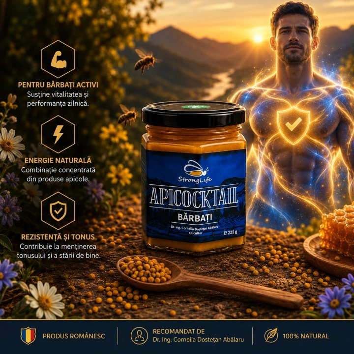 ApiCocktail® Barbati - 225g cocktail apicol pentru imunitate cu miere, polen, propolis, apilarnil by Dr. Ing. Cornelia Dostetan Abalaru apicultor - Img 2