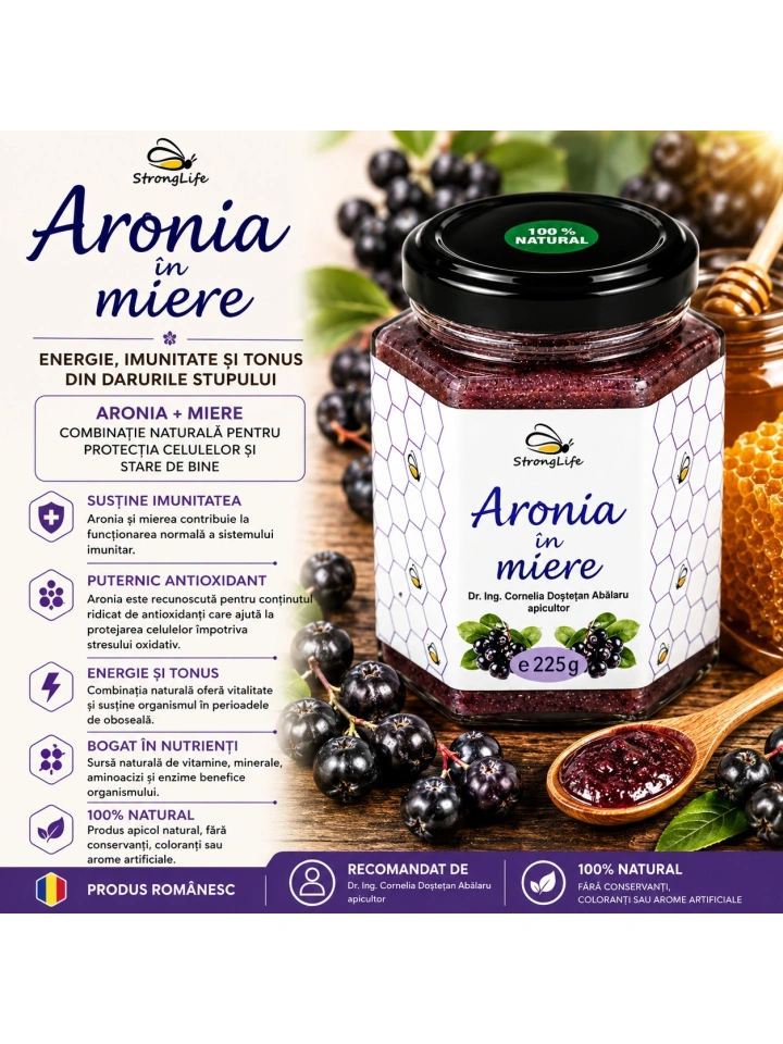 Aronia in miere - 225g by Dr. Ing. Cornelia Dostetan Abalaru apicultor - Img 3