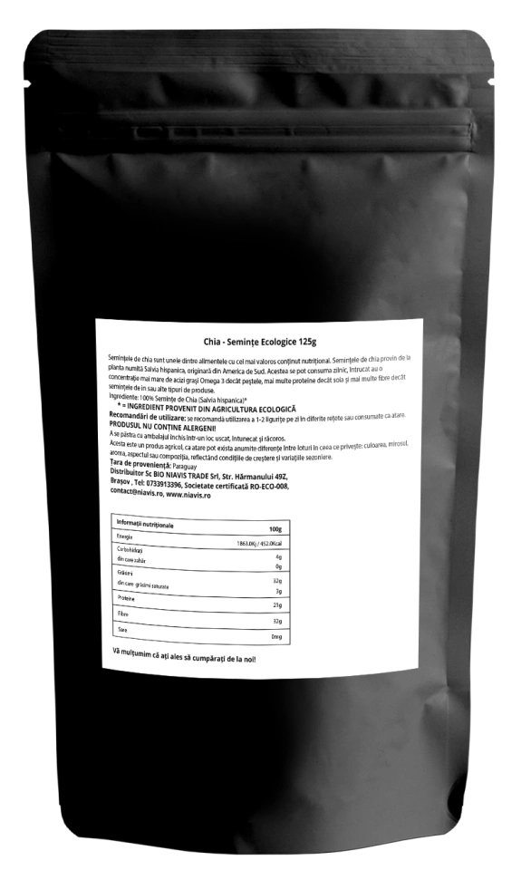 Chia Seminte Ecologice/BIO 125g - Img 2