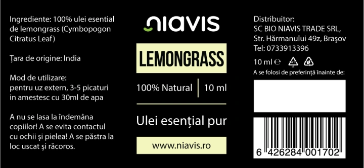 Ulei Esential de Lemongrass 10ml - Img 2