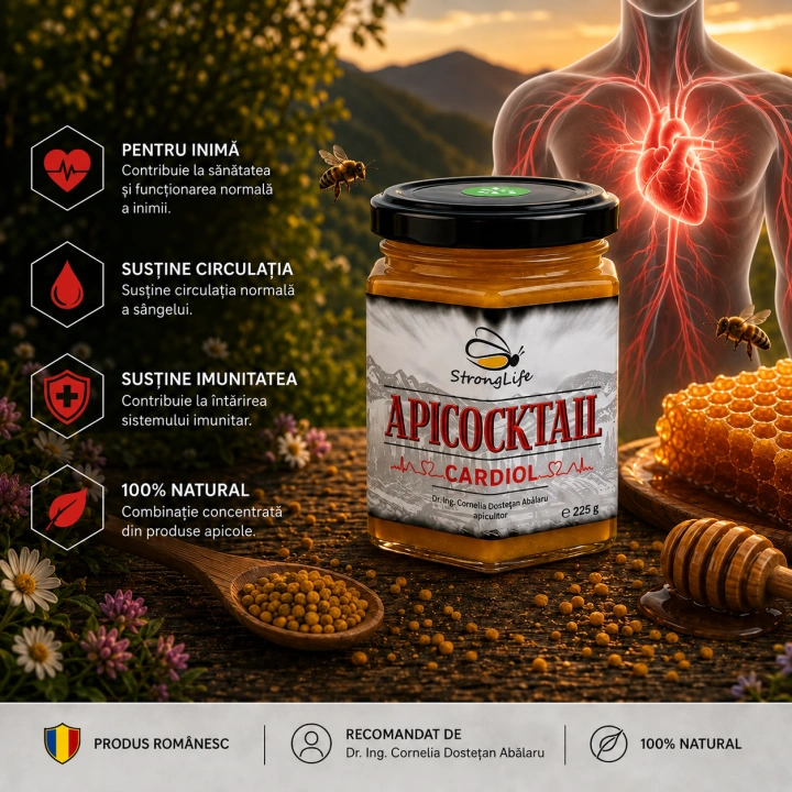 Apicocktail® Cardio - 225g cocktail apicol cu proprietati terapeutice cardio-vasculare by Dr. Ing. Cornelia Dostetan Abalaru apicultor - Img 2
