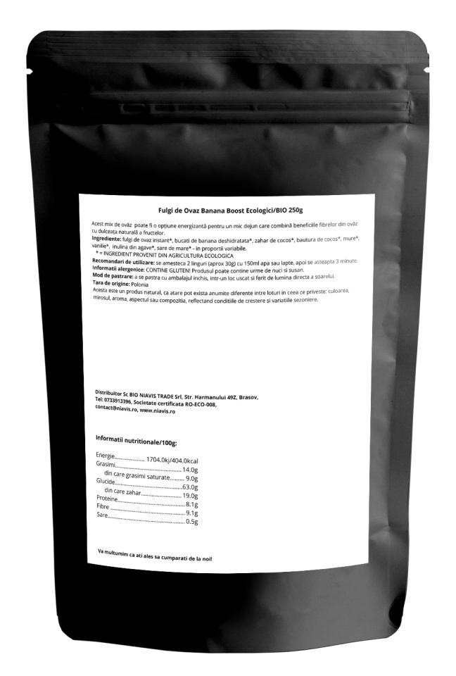 Fulgi de Ovaz Banana Boost Ecologici 250g - Img 2