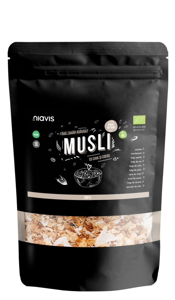 Musli cu Chia si Cocos Ecologic/BIO 200g - Img 2