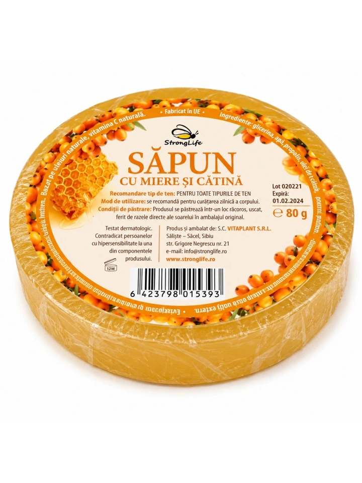 Sapun natural cu miere si catina - 80g by Dr. Ing. Cornelia Dostetan Abalaru apicultor - Img 3
